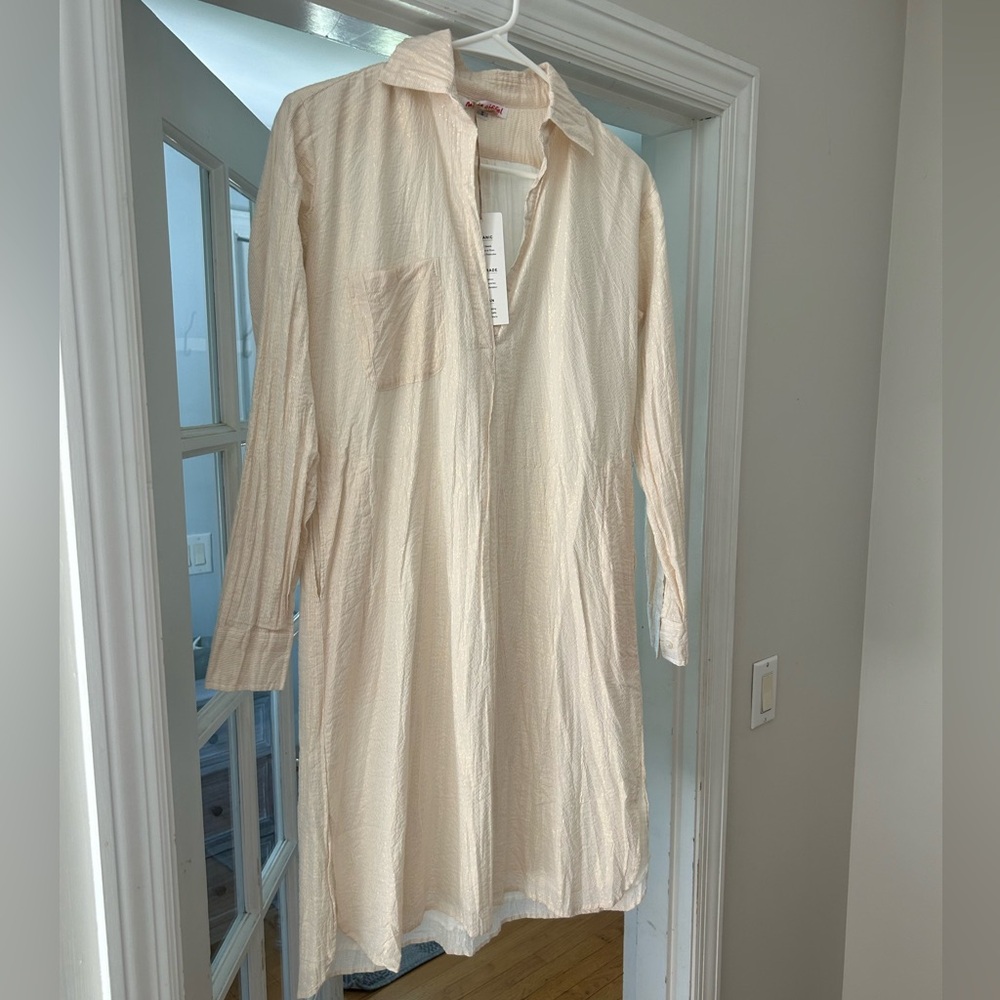 Marie Eiffel Women's Long Sleeve Champagne Beach Cover Up